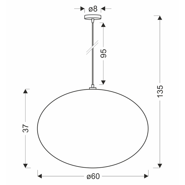 Mellow Lampa Wisząca Czarny 1X40W E27 Abażur Mist 60 Biały Kula Candellux