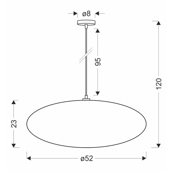 Cafee' Lampa Wisz¹Ca 52Cm Czarny 1X40W E27 Aba¿Ur Frappe Candellux