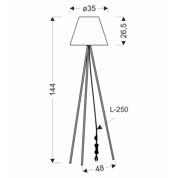 Platino Lampa Podłogowa Czarny 1X40W E27 Abażur Srebrny Candellux