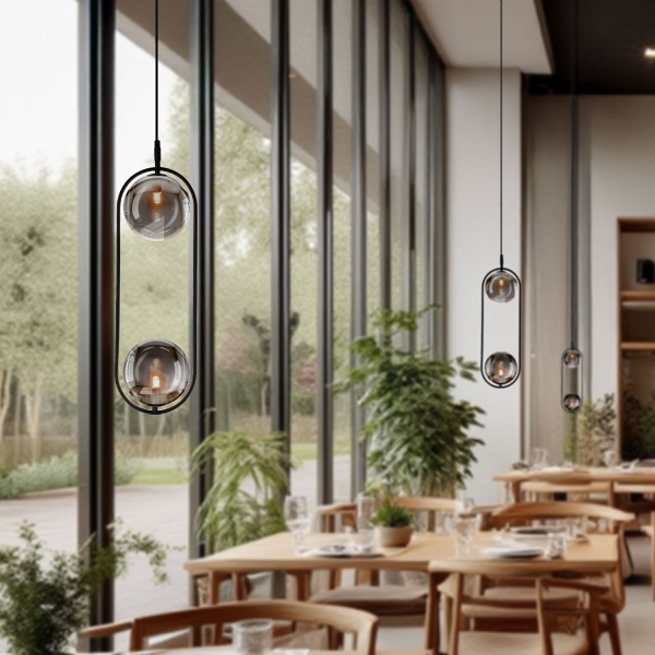 Cordel Zwis 2X28W G9 Czarny, Klosze Grafitowe Candellux