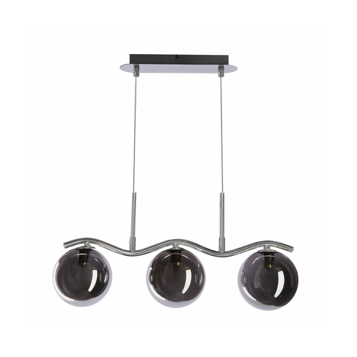 Lampa wisząca Lumos 14 chrom szklane grafitowe oświetleniowa salon 3x20w - Candellux