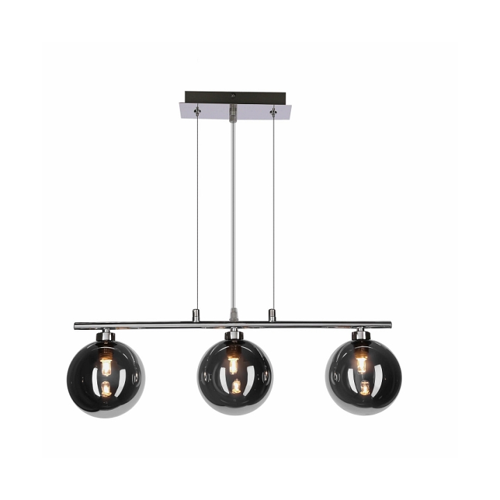 Lampa wisząca Somul 12 chrom szklane grafitowe oświetleniowa salon 3x20w - Candellux
