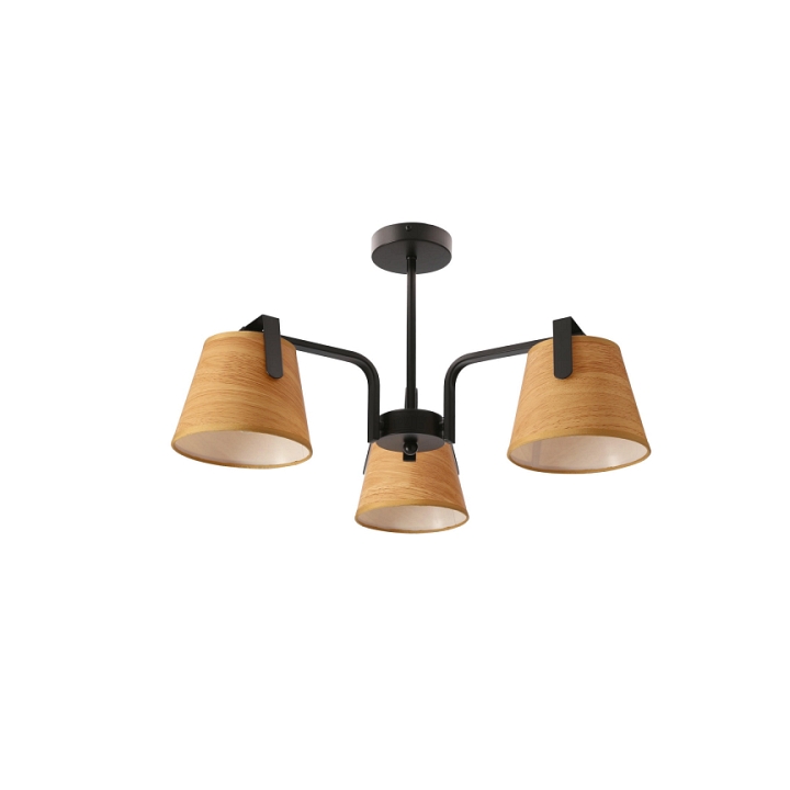Plafon Milbury czarny metal tkanina żółte oświetleniowa salon przedpokój 3x40w - Candellux