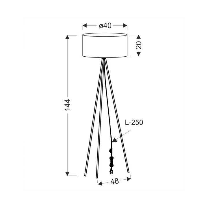 Lampa podłogowa Vanti stojąca złota konstrukcja grafitowa wysoka 1x40w - Candellux