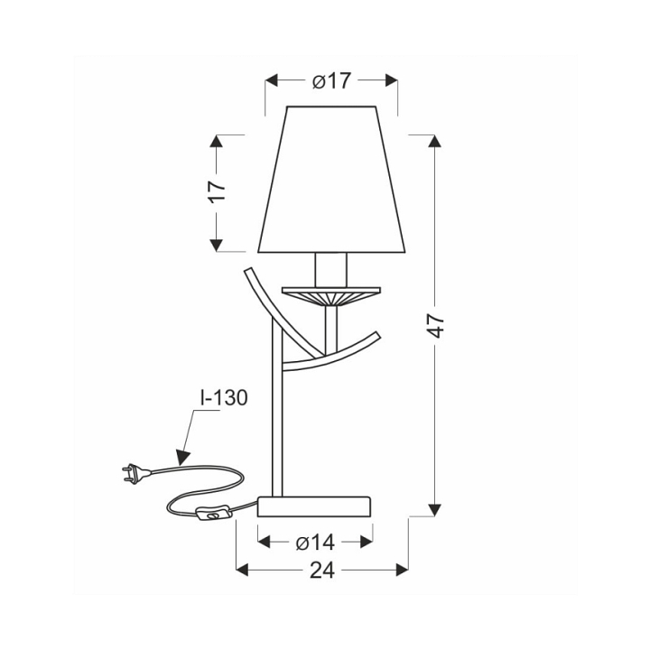 Lampka biurkowa Vitoria dekoracyjna patynowa podstawa miodowy gabinetu stolika komody 1x40w - Candellux