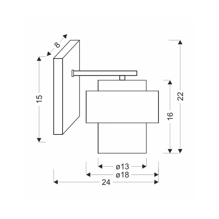 Kinkiet Spiega czarny dymiony 1x60w - Candellux