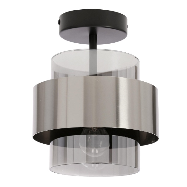Lampa sufitowa Spiega czarna satyna nikiel dymiona 1x60w - Candellux