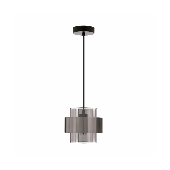 Lampa wisząca Spiega czarna satyna nikiel dymiona 1x60w - Candellux