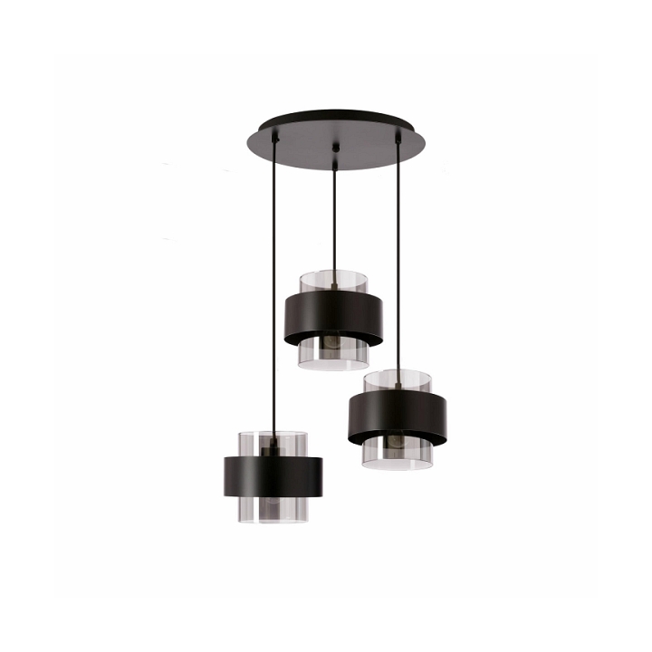 Lampa wisząca Spiega czarna dymiona 3x60w - Candellux