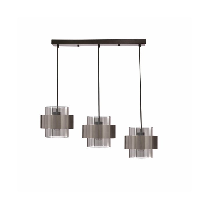 Lampa wisząca Spiega czarna satyna nikiel dymiona 3x60w - Candellux