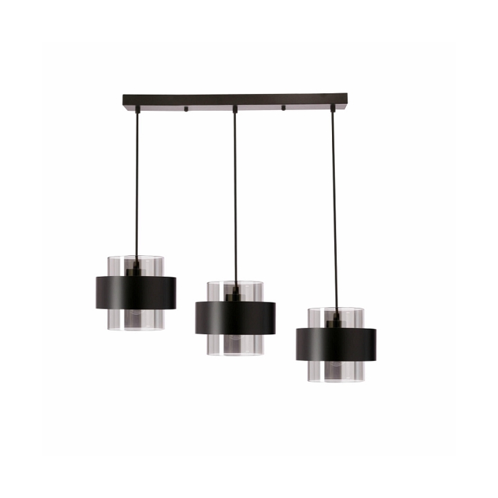 Lampa wisząca Spiega czarna dymiona 3x60w - Candellux