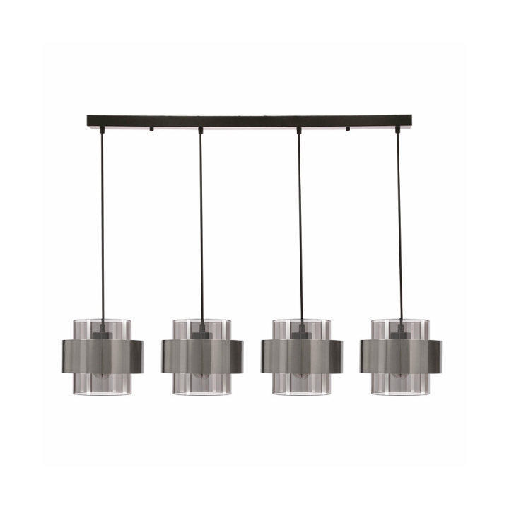 Lampa wisząca Spiega czarna satyna nikiel dymiona 4x60w - Candellux