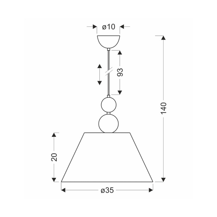 Lampa wisząca Aral chromowa z czarnym 1x60w - Candellux
