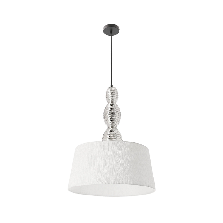 Lampa wisząca Rakli srebrna z białym 1x60w - Candellux