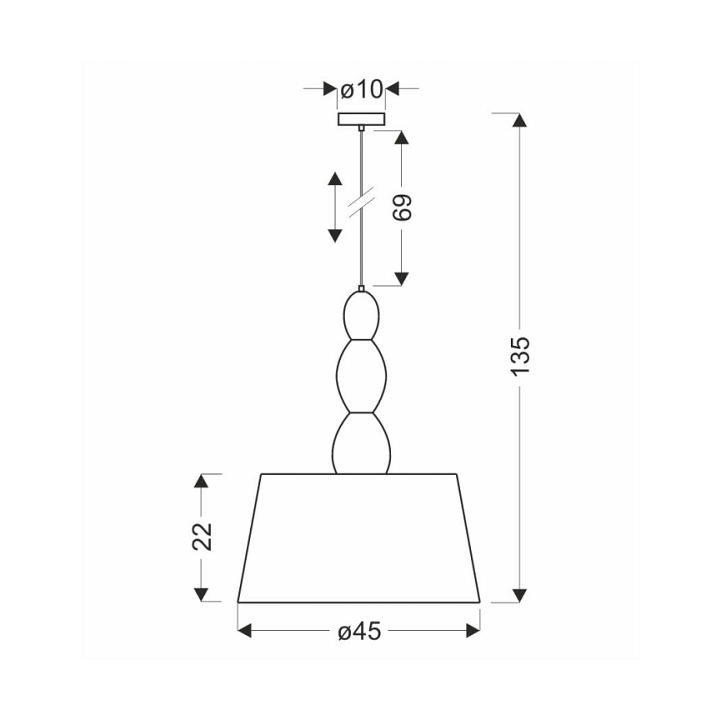 Lampa wisząca Rakli srebrna z białym 1x60w - Candellux