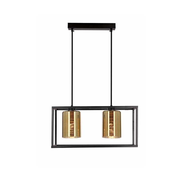 Lampa wisząca Luri czarna ze złotymi loftowy styl minimalizm 2x40w - Candellux
