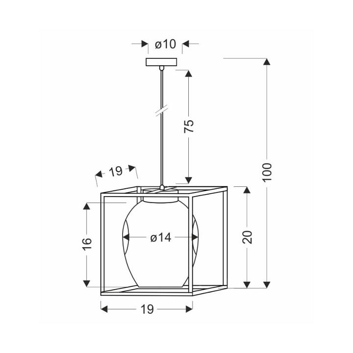 Lampa wisząca Sater czarna bursztynowa 1x40w - Candellux