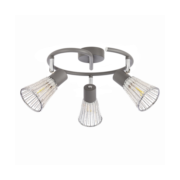 Lampa sufitowa Curtis szara oświetleniowa 3x40w - Candellux
