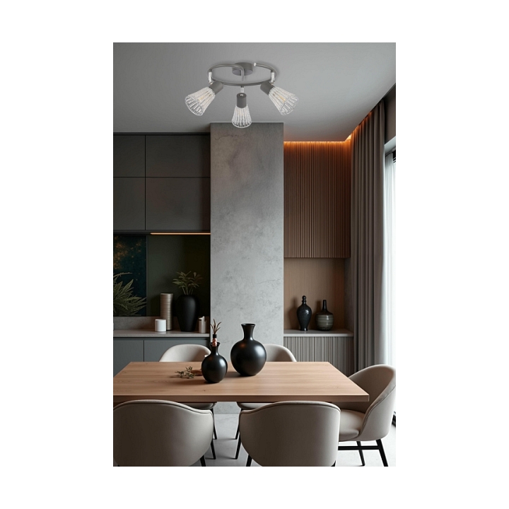 Lampa sufitowa Curtis szara oświetleniowa 3x40w - Candellux