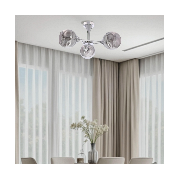 Lampa wisząca Cesar srebrna elegancja 3x40w - Candellux