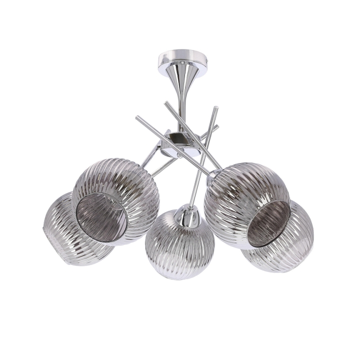 Lampa wisząca Cesar srebrna elegancja 5x40w - Candellux