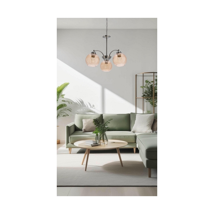 Lampa wisząca Medina srebrna eklasyczna elegancja 3x60w - Candellux