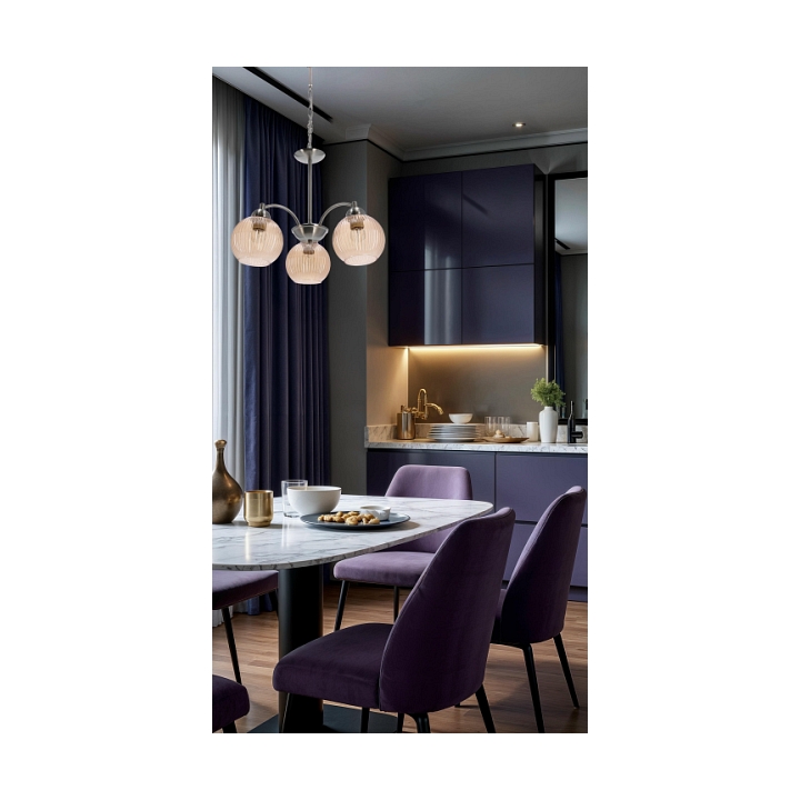 Lampa wisząca Medina srebrna eklasyczna elegancja 3x60w - Candellux