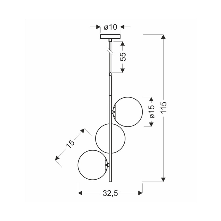 Lampa wisząca Duo złota 3x15w - Candellux