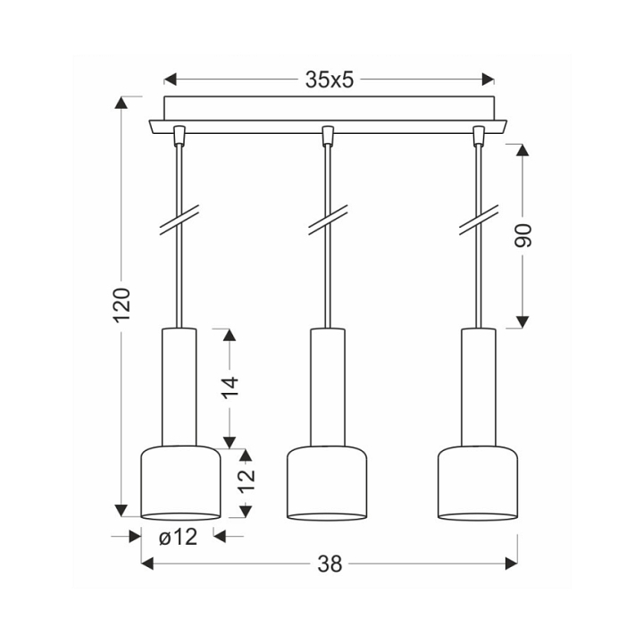 Lampa wisząca Alberto mosiężna bursztynowa 3x40w - Candellux
