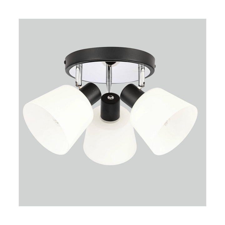 Lampa sufitowa Biloba biało czarna białe szklane 3x40w - Candellux