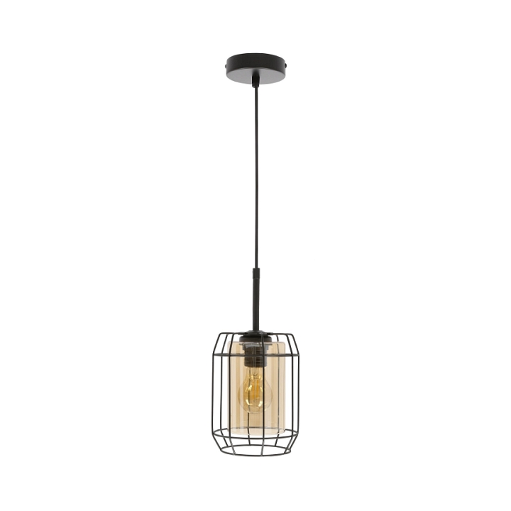 Lampa wisząca Jonera czarna bursztynowa 1x40w - Candellux