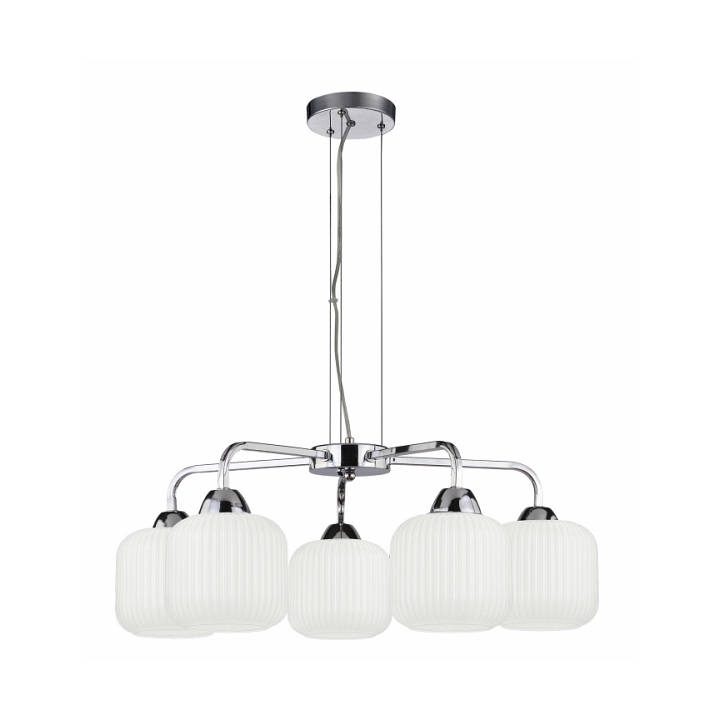 Lampa wisząca Cromado chromowa biała 5x60w - Candellux