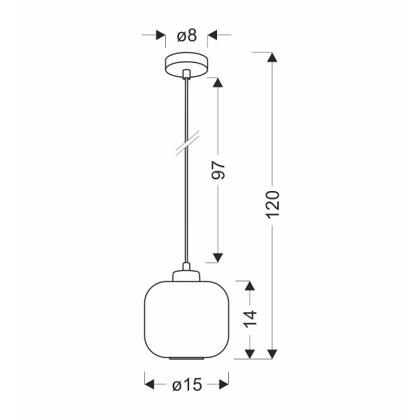 Lampa wisząca Estilo czarna biała 1x40w - Candellux
