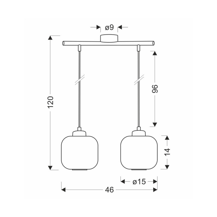 Lampa wisząca Estilo czarna biała 2x40w - Candellux