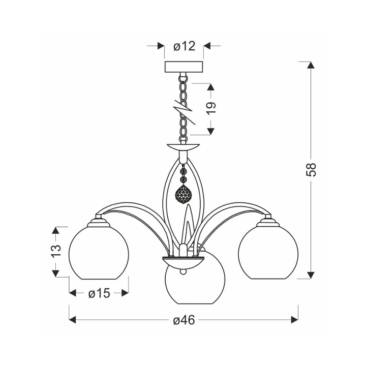 Lampa wisząca Sierra chromowa chromowa 3x40w - Candellux