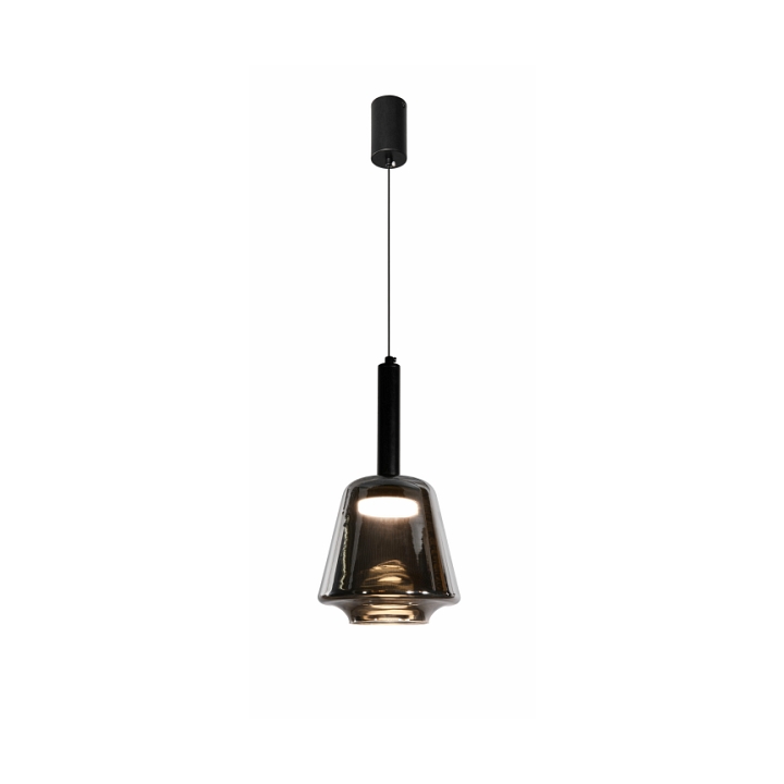 Lampa wisząca Bueno czarna bezbarwna dymiona 1x9w - Candellux