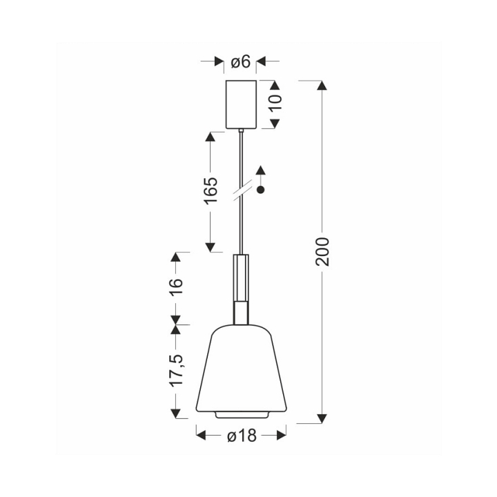 Lampa wisząca Bueno czarna bezbarwna dymiona 1x9w - Candellux