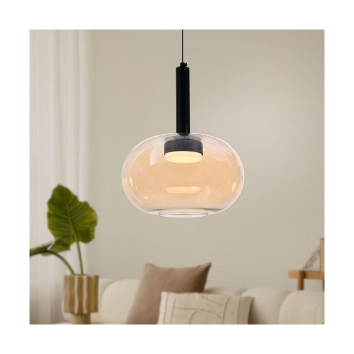 Lampa wisząca Bueno czarna bezbarwna złota 1x9w - Candellux