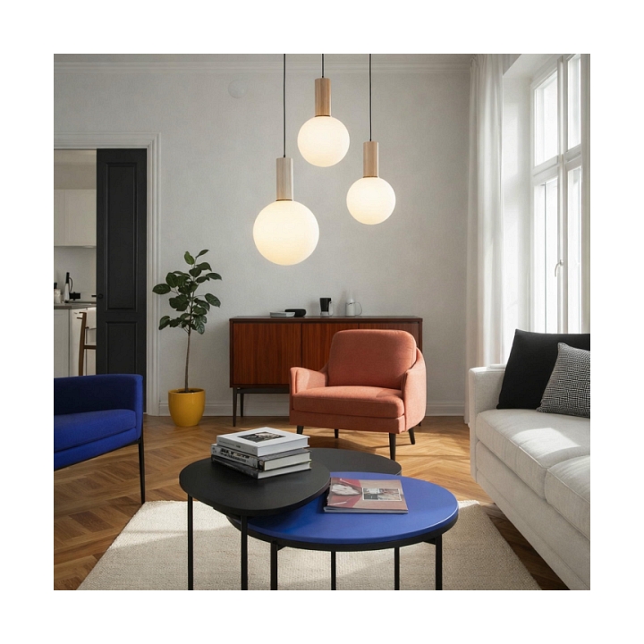 Lampa wisząca Testa beżowa biała 3x10w - Candellux
