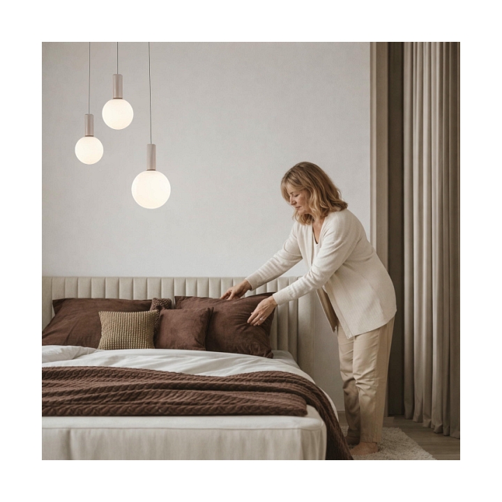 Lampa wisząca Testa beżowa biała 3x10w - Candellux