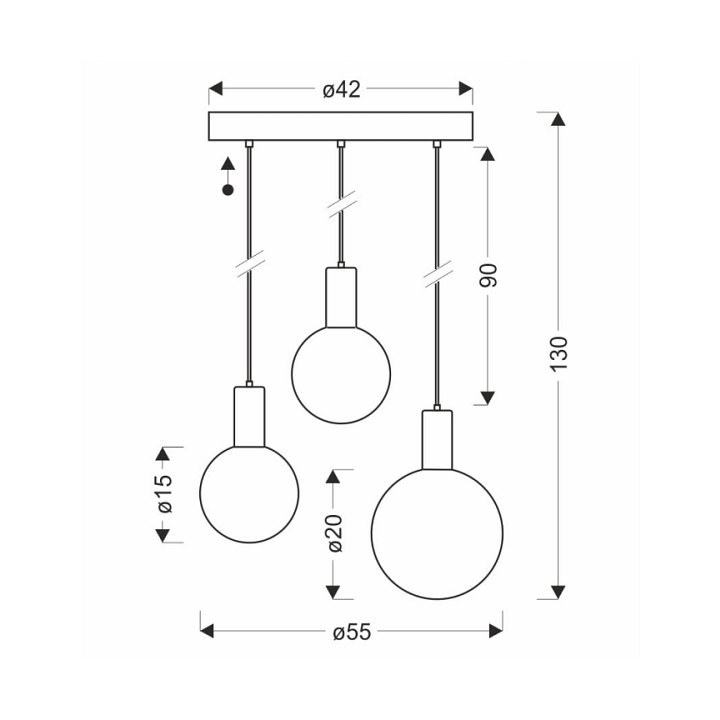 Lampa wisząca Testa beżowa biała 3x10w - Candellux