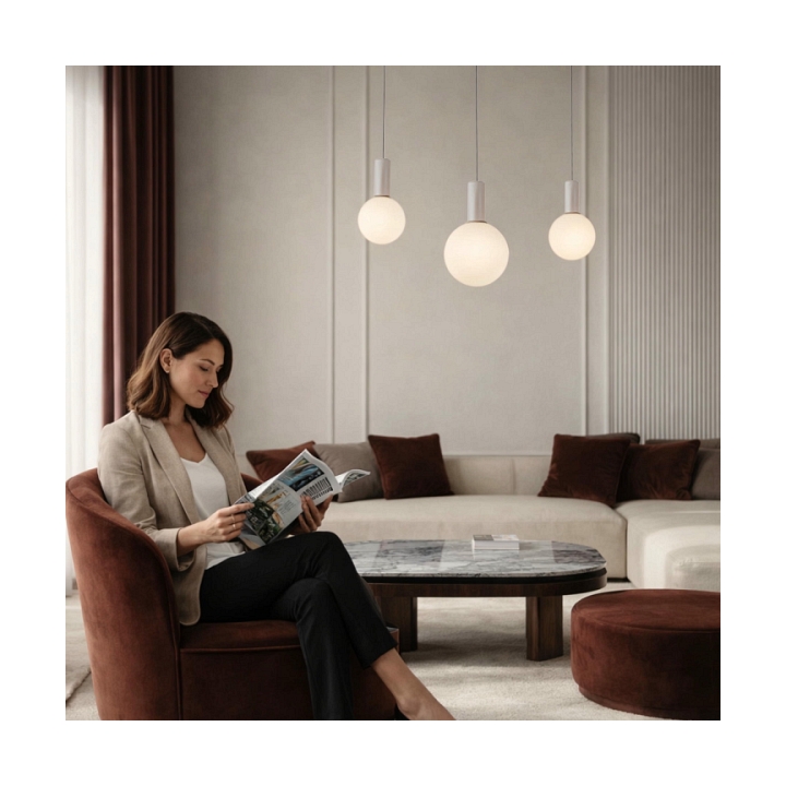 Lampa wisząca Testa beżowy biała 3x10w - Candellux