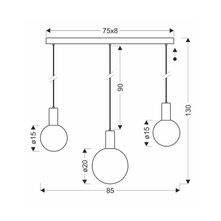 Lampa wisząca Testa beżowy biała 3x10w - Candellux