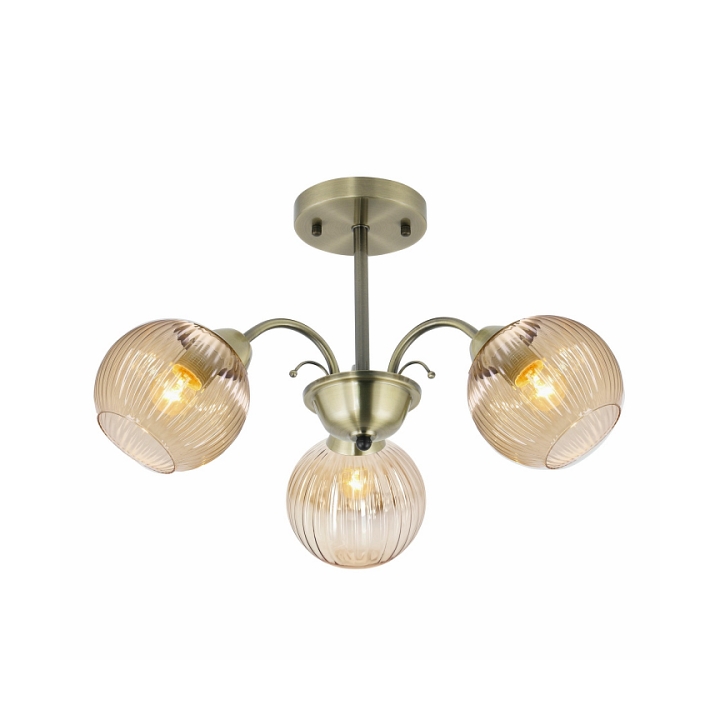 Lampa wisząca Pascal patynowa bursztynowa 3x40w - Candellux