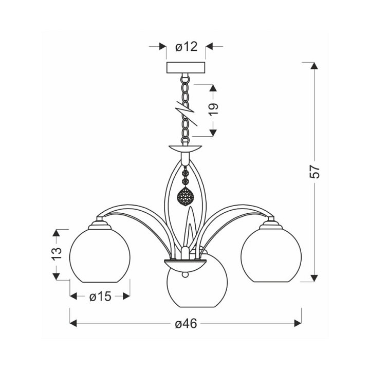 Lampa wisząca Sandrine chromowa biała 3x40w - Candellux