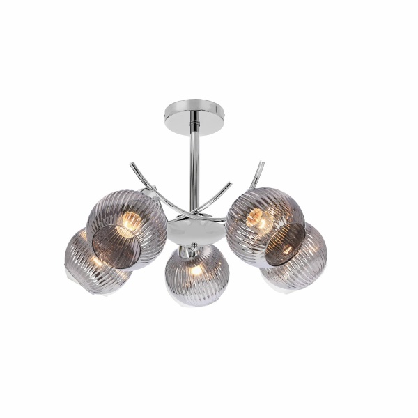 Lampa wisząca Vinoti chromowa grafitowa 5x40w - Candellux