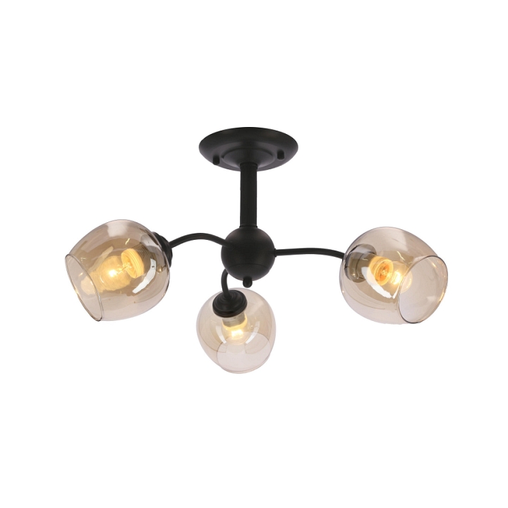 Lampa wisząca Breeze czarna bursztynowa 3x40w - Candellux