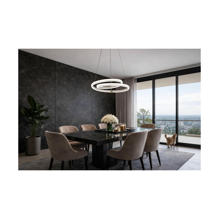 Lampa wisząca Santa 3000 złota maskownica biała 32w - Candellux