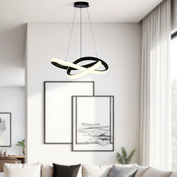 Lampa wisząca Splot 3000 czarna osłonka biała 28w - Candellux