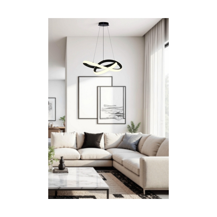 Lampa sufitowa Splot 3000 czarna osłonka biała 32w - Candellux